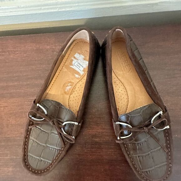 Ralph Lauren leather loafer In brown size 6B new - Picture 11 of 14